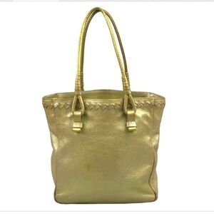 Authentic BOTTEGA VENETA Gold Leather Handbag
